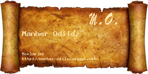 Manher Odiló névjegykártya